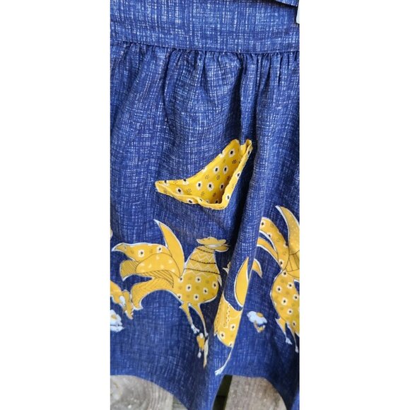 Kay Shannon Apron Hostess Vintage Rooster Daisy Design - Picture 4 of 8
